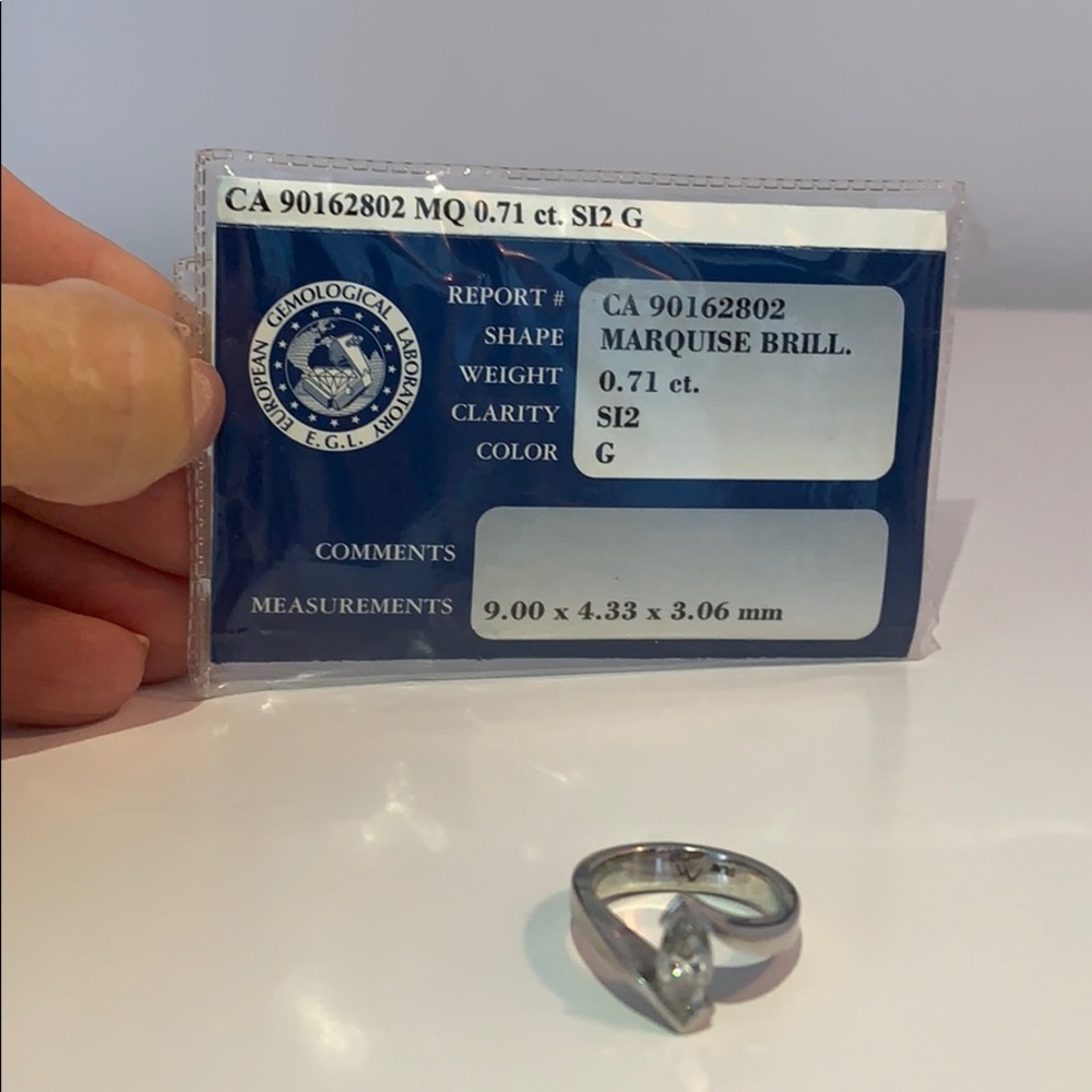 Custom Platinum Matching Diamond Ring Set - Picture 3 of 5